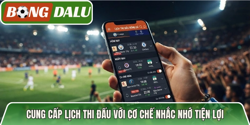 Cung cấp lịch thi đấu với cơ chế nhắc nhớ tiện lợi