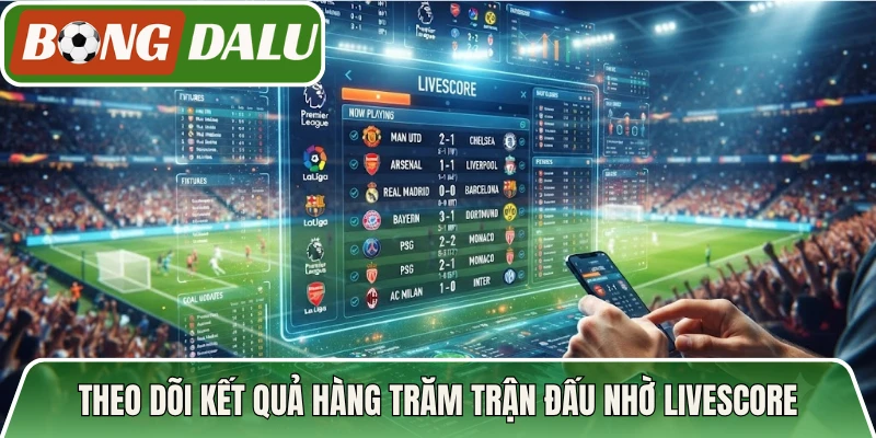 Theo dõi kết quả hàng trăm trận đấu nhờ Livescore