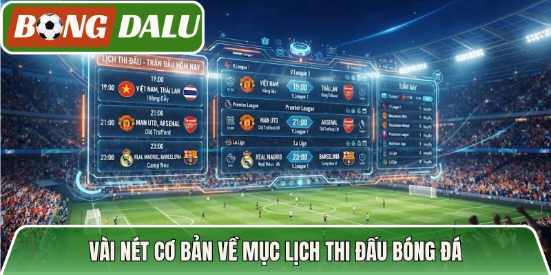 Vài nét cơ bản về mục lịch thi đấu bóng đá